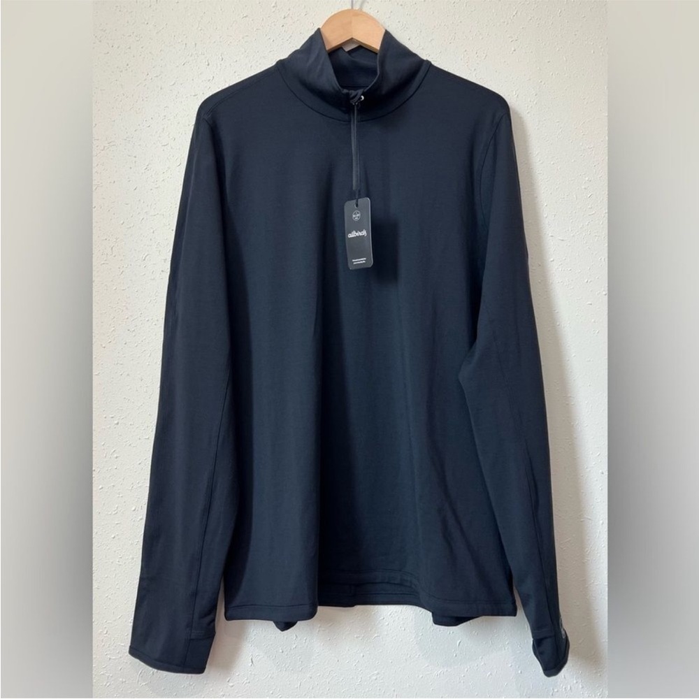 Allbirds Men’s Natural Run Mid Layer 1/4 Zip Merino Wool Blend Navy Sz XXL